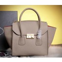 Luxury Prada Original Grainy Leather Tote Bags BN2345 Grey VS02458