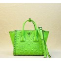 Luxury Prada Saffiano Embroidered Tote Bag BN2619E Green VS09676