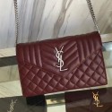 Medium Monogram Saint Laurent Satchel in Burgundy Matelasse Leather Y221260 VS02153