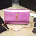 Medium Monogram Saint Laurent Tassel Satchel in Pink Metallic Leather 354021 VS00610