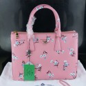 Mingdu Prada 2274 Flower Printed Saffiano Leather Handbag in Pink VS00694