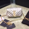 Mini Monogram Saint Laurent Chain Wallet in Gold Metallic Leather 399289 VS02098