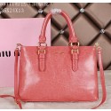 miu miu Bright Leather Tote Bag 88111 Pink VS00465