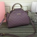 Miu Miu Calf Leather Top Handle Bag Purple M6900 VS00858