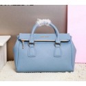 miu miu Calfskin Leather Top-Handle Bag MM3267 SkyBlue VS06859
