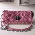 Miu Miu Crystal Nappa Leather Shoulder Bag Pink 5BD233 VS05852