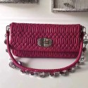 Miu Miu Crystal Nappa Leather Shoulder Bag Rose 5BD233 VS06657