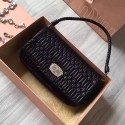 Miu Miu Crystal Nappa Leather Tote Handle Bag Black 5BB018 VS08860