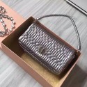 Miu Miu Crystal Nappa Leather Tote Handle Bag Silver 5BB018 VS07685