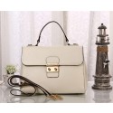 miu miu Grainy Leather Tote Bag BL6871 White VS08219
