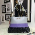 miu miu Madras Goat Leather Hobo Bag M6701 Black&Lavender&Grey VS00522