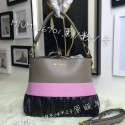miu miu Madras Goat Leather Hobo Bag M6701 Black&Pink&Khaki VS03455