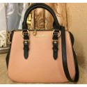 miu miu Madras Goat Leather Top-handle Bag RL0063 Black&Light Pink VS06870