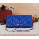 miu miu Matelasse Leather Flap Shoulder Bag BL089 Royal VS05496