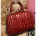 miu miu Matelasse Nappa Leather Top-handle Bag M68062 Maroon VS02888