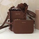 Miu Miu Original Calf Leather Bucket Bag Brown 5BE012 VS01860