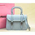 miu miu Original Leather Tote Bag RN1068 Light Blue VS01474