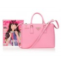Prada 33CM Grainy Leather Tote Bag BN2274 Pink VS02225