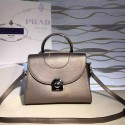 Prada Arcade Calf Leather Tote Bag Bronze 1BD060 VS01092