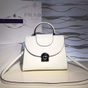 Prada Arcade Calf Leather Tote Bag White 1BD060 VS05423
