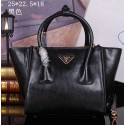 Prada Bright Leather Tote Bag BN2625 Black VS05464