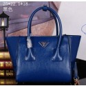 Prada Bright Leather Tote Bag BN2625 Royal VS09704