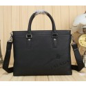 Prada Calfskin Leather Briefcase P122265 Black VS03991