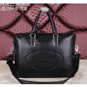 Prada Calfskin Leather Briefcase P2775 Black VS04112