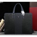 PRADA Calfskin Leather Business Briefcase 51081 Black VS09028