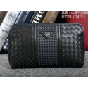 Prada Calfskin Leather Clutch P50791 Black VS08408