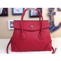 Prada Calfskin Leather Top Handle Bag in Red Fug VS06380