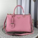 Prada Double Tote Bag Litchi Leather 1BG007 Pink VS03996