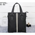 Prada Fabric & Leather Tote Bag P08972 Black VS00731