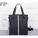 Prada Fabric & Leather Tote Bag P08972 Blue VS07443