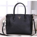 Prada Grainy Calfskin Leather Tote Bag BN3666 Black VS09408