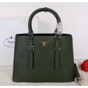 Prada Grainy Cuir Leather Tote Bag BN2821 Green VS05783