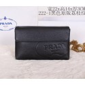 Prada Grainy Leather Clutch P2221 Black VS04794