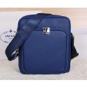 PRADA Grainy Leather Messenger Bag VA6688 Blue VS07777