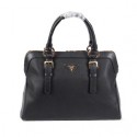 Prada Grainy Leather Top Handle Bag BL8091 Black VS07385