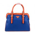 Prada Grainy Leather Top Handle Bag BL8091 Royal&Orange VS03506