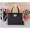Prada Grainy Leather Top Handle Bag BN2725 Black VS08672