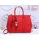 Prada Grainy Leather Tote Bag BN2830 Red VS08786