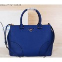 Prada Grainy Leather Tote Bags BN2830 Blue VS06042