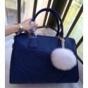 Prada Import Original Calfskin Leather Top Handle Bag BN2328 in Blue Fug VS00321