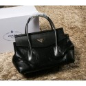 Prada Iridescent Snake Leather Tote Bag P1168 Black VS01097