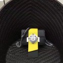 Prada Jewels Ribbon Calf Leather Bag Black and Yellow 1BD067 VS07395