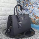 Prada Litchi Leather Double Tote Bag Grey BN2970 VS02966