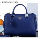 PRADA Litchi Leather Tote Bag PBN2324 Royal VS07265
