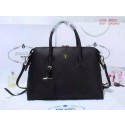 Prada Litchi Leather Two-Handle Bag BN0889 Black VS07009