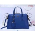Prada Litchi Leather Two-Handle Bag BN0889 Blue VS02726